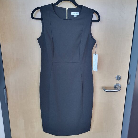Calvin Klein Womens Sleeveless Scuba Sheath Dress with Princess Seam - Picture 6 of 12